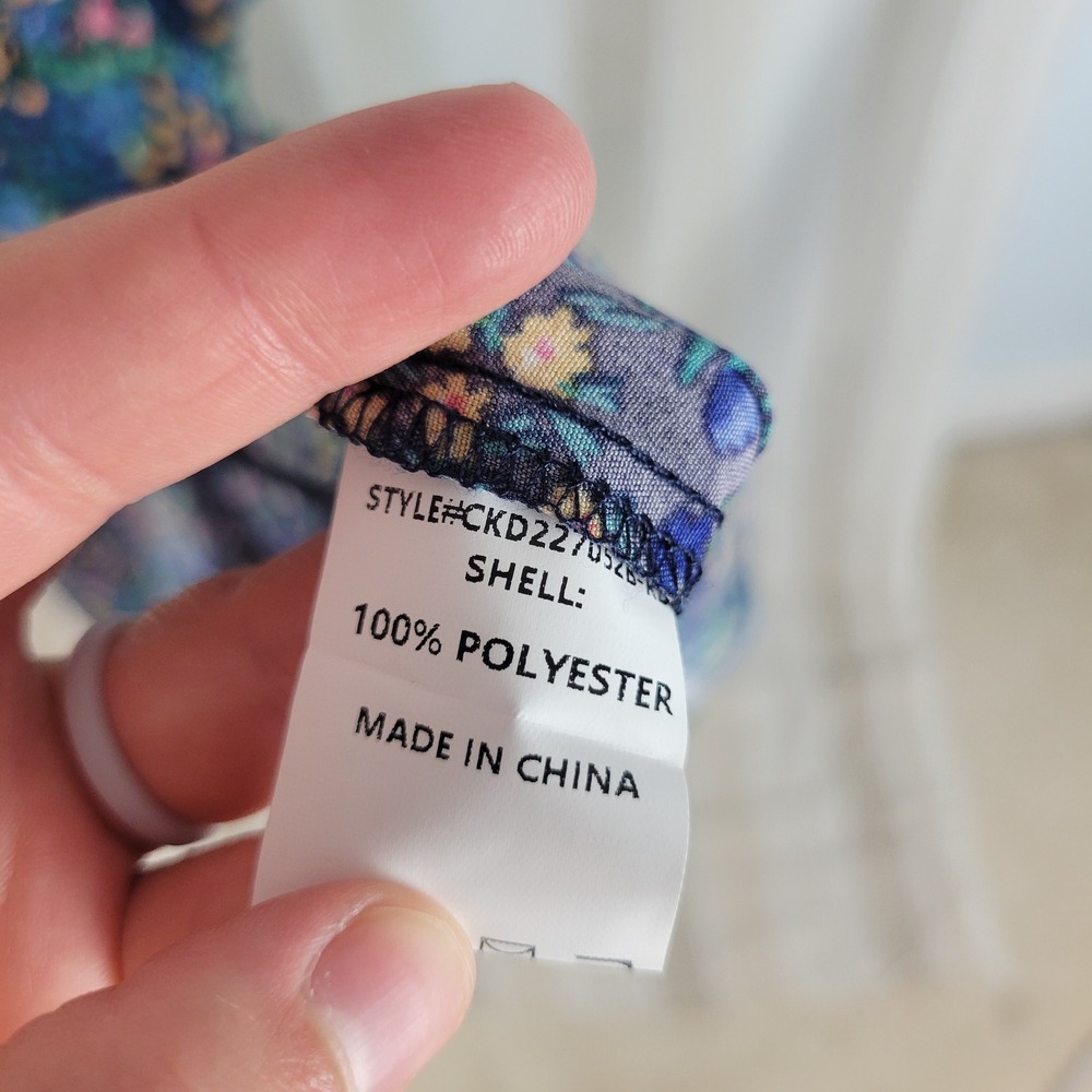 NEW Melloday Floral Maxi Dress Blue Size Medium Cottagecore Prairie - Picture 10 of 12